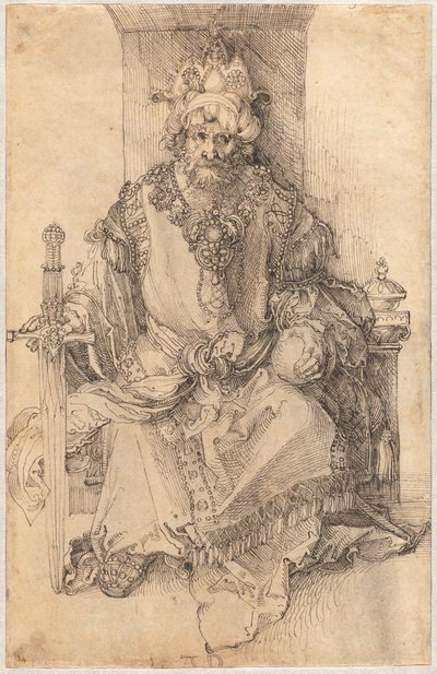 An Oriental Ruler Seated on His Throne by Albrecht Dürer